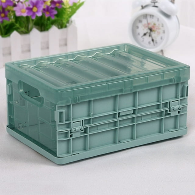 Plastic Folding Storage Container Basket Crate Box Stack Foldable Organizer Box