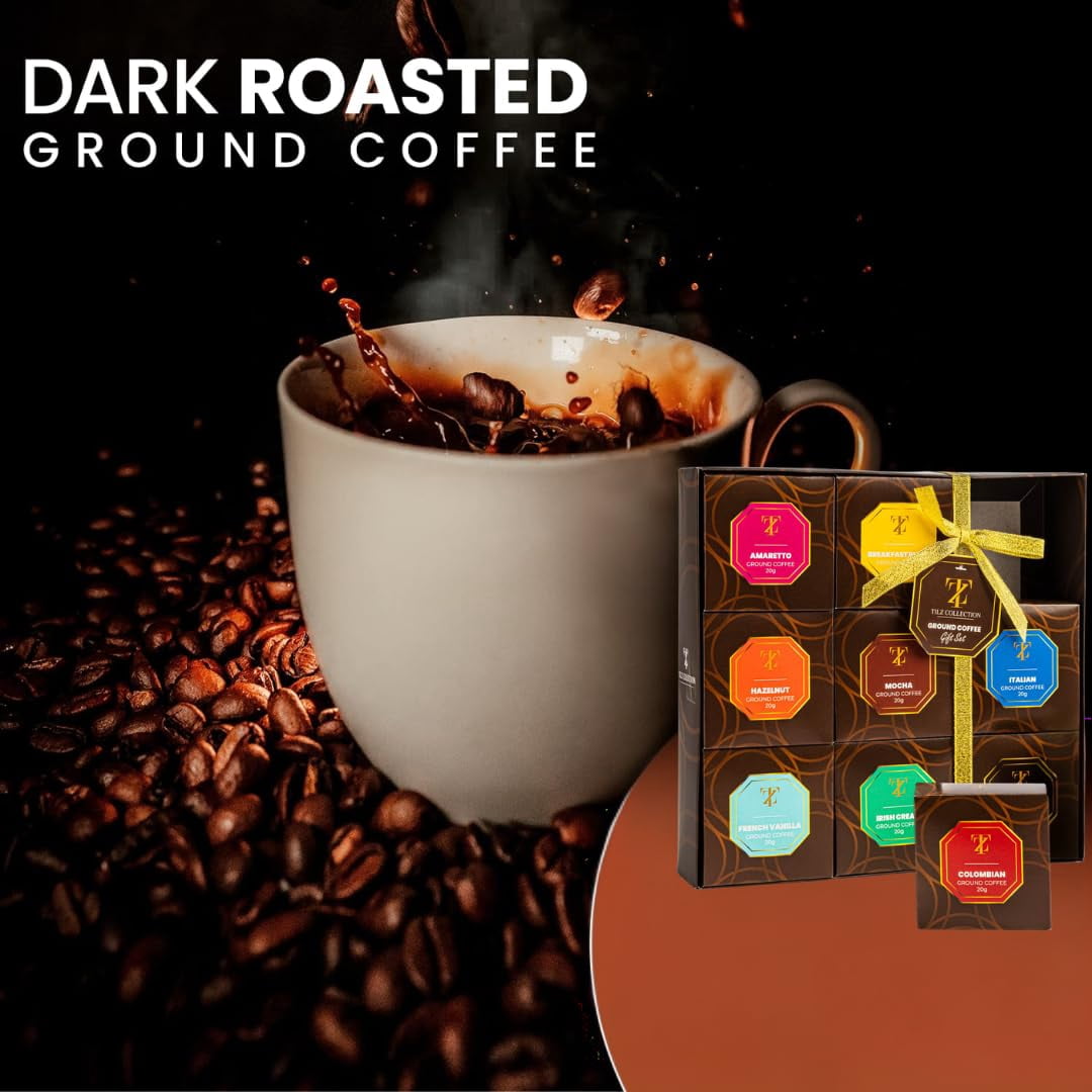 Coffee Gifts - Gourmet Coffee Gift Set, 9 Ground Coffee Assortment Gift Set, Coffee Sampler Gift Set, Tasting Kit, Gifts For Coffee Lovers, Ground Coffee Gift Basket, Gifts For Men And Women