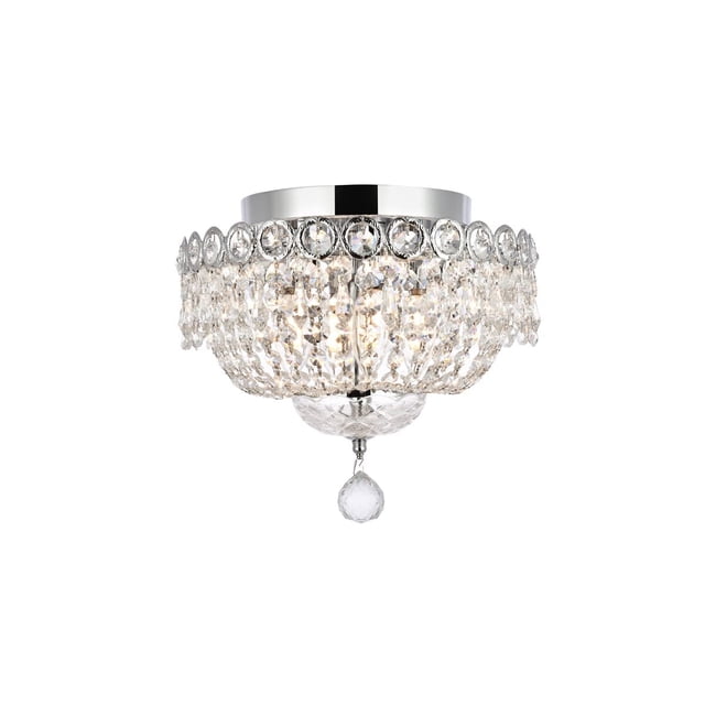 Elegant Lighting Century 12" 4 Light Royal Crystal Flush Mount