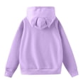 thumbnail image 3 of Women's Cat Ears Hoodie Fleece Pullover Sweatshirt Y2K Cute Winter Clothes Fall Fashion Hooded Sweater Top, 3 of 5