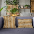 thumbnail image 2 of Plutus Brown Gold Chinchilla Animal Faux Fur Luxury Throw Pillow - Double sided 20" x 36" King, 2 of 5