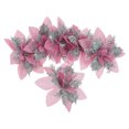 thumbnail image 5 of Gymnture christmas 12pcs Christmas Poinsettia Flower Ornaments with Clip Decorative Poinsettia Flower Artificial Flower Decor, 5 of 11
