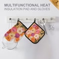 thumbnail image 4 of Yayeee Oven Mitts and Pot Holder Set of 2 Heat Resistant Kitchen Gloves Baking Hot Pad, Abstract Floral, 4 of 5