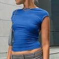 thumbnail image 2 of Tops for Women Trendy Scrub Jacket Older Couple Matching Shirts Workout Running Short Womens Two Fall Outfits Big Tall Women's Shirts Long Sleeve Yoga Set Ladies Tunic Tee Womens Casual Blue M, 2 of 5