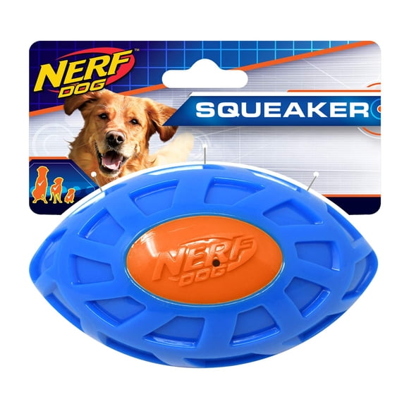 Dog Toy Nerf Dog 5in TPR EXO Squeak Football Blue