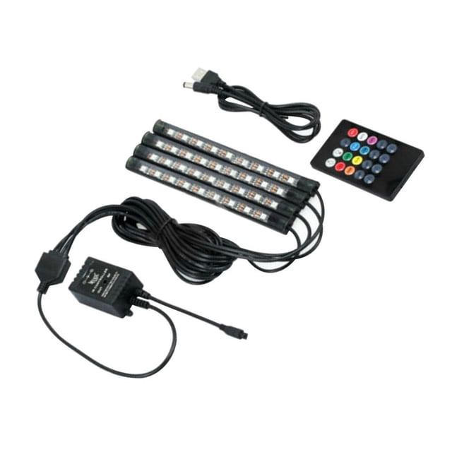 Sidaley Tira de luces LED para coche, lámpara de cadena, atmósfera, resistente al agua, tira de luces LED, Control remoto, lámpara 5050 9LED Bombillas para automóviles