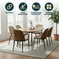 thumbnail image 4 of LeisureMod Tule Mid-Century Modern Dining Side Chair with Velvet Seat and Powder-Coated Steel Frame for Kitchen and Dining Room, Walnut/Beige, 4 of 11