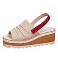 thumbnail image 2 of IUJSOY Women's Slingback Wedge Sandals Open Toe Ankle Strap Platform Dressy Sandals Travel Slides, 2 of 9