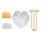 thumbnail image 1 of 3D Diamond Heart Pastel de silicona Fondant Chocolate Hornear Herramientas de decoración con mini martillos de madera para el hogar Cocina Baby Shower Boda Cumpleaños 6 piezas Sunnimix Moldes para tartas de silicona con forma de corazón, 1 of 8
