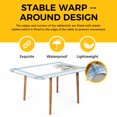 thumbnail image 4 of Blue Coastal Table Cloths for 3 Foot Rectangle Tables, Nautical Starfish Eucalyptus Leaf Coral Striped Patio Waterproof Elastic Fitted Tablecloths, Washable Rectangular Table Cover for Camping, 4 of 8