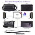 thumbnail image 4 of nuoku - portafolios RFID para mujer, con cierre, 2 correas, Negro -, M, 4 of 5