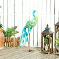 thumbnail image 2 of Outsunny Peacock Garden Statue, 32.7" Standing Steel Lawn Ornament, 2 of 9