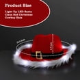 thumbnail image 4 of Light up LED Christmas Cowboy Hat Santa Hat Pack of 01 - Xmas Cowgirl Hat Santa Claus Western Hat for Gift Dressing up by PartyGlowz, 4 of 8