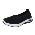 thumbnail image 4 of Domzle Orthopedic Breathable Soft Shoes Arch Support, Women Wide Width Breathable Walking Comfortable Slip On Sneakers Black, 4 of 5