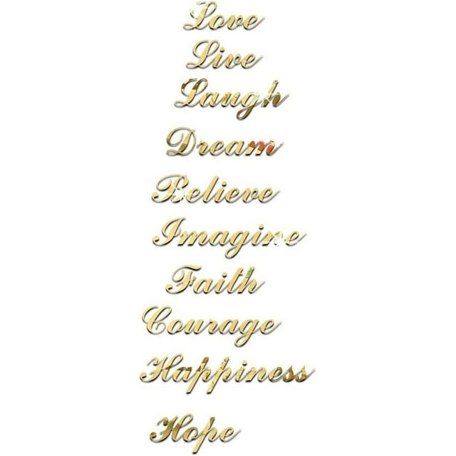 Letras doradas para decoración de pared TUNC pegatinas duraderas impermeables de acrílico 3D dorado