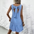 thumbnail image 4 of Admvng Dress for Women Ruffle Hem Sleeveless Round Neck Summer Vacation Sundress, 4 of 7