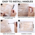 thumbnail image 3 of LotFancy Rustic Wood Serving Trays, Set of 2, Large Rectangle White Nesting Food Trays with Metal Handles, 3 of 10