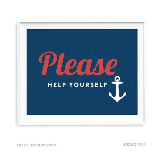 Please Help Yourself Nautical Ocean Adventure Wedding Party Signs