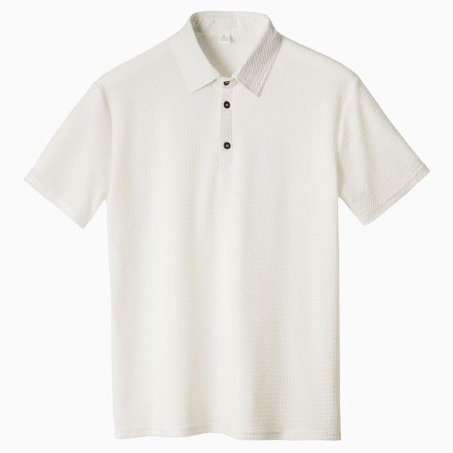 Blusa y camisa de manga corta con cuello vuelto para hombre, informal, de moda, de manga corta, lisa, con cuello vuelto, deportiva, sin mangas, de poliéster.