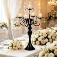 thumbnail image 7 of Metal Candelabra European Style Candlestick with Crystal Pendants, for Home, Wedding, Hotel, Dinner Table, Mantel, Banquet and Romantic Centerpiece Decor​, Black, 7 of 7