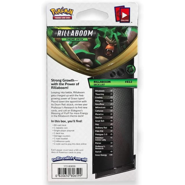 Baraja Temática Rillaboom Pokémon TCG Sword & Shield