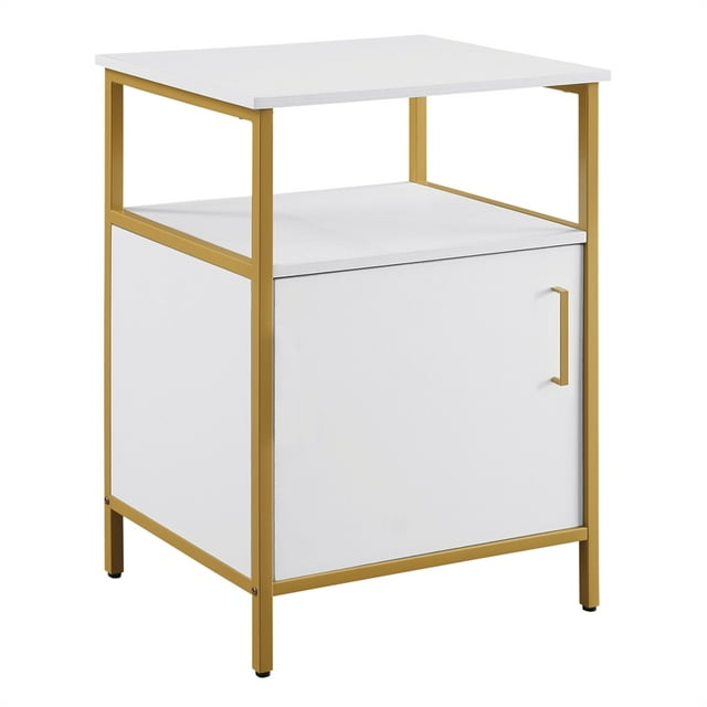 Modern Life Support de Rangement pour Imprimante de Table Utilitaire Blanche avec Pieds en Métal Doré