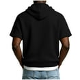 thumbnail image 5 of BVOFAR Waffle T Shirts for Men Comfort Quarter Zip Hooded Shirt Oversized Short Sleeve T-Shirt Comfortable Knit Basic Tees Golf Shirts Black S, 5 of 7
