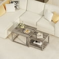 thumbnail image 4 of Gymax Nesting Coffee Table Set of 2 Stackable Rectangular End Tables w/ Storage Shelf, 4 of 10