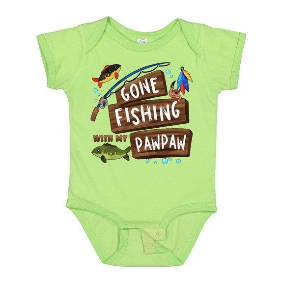 Inktastic Gone Fishing with My Pawpaw Boys or Girls Baby Bodysuit