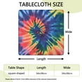 thumbnail image 2 of Colorful Tie Dye Pattern Square Fitted Tablecloth with Elastic Edge,Square Table Cover,Washable Elastic Table Cover for Home Kitchen Party Decor 34"x34", 2 of 6