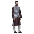 thumbnail image 2 of Atasi Ensemble de Pyjama Kurta Churidar Ethnique avec Veste Nehru Imprimée pour Hommes, 2 of 3
