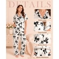 thumbnail image 4 of DAKIMOE Silk Satin Pajamas Set for Women Two-Piece Short Sleeve Shirt with Long Pajama Pant Set Soft Button Down Loungewear Nightwear Pjs Sleepwear for Women, 4 of 10