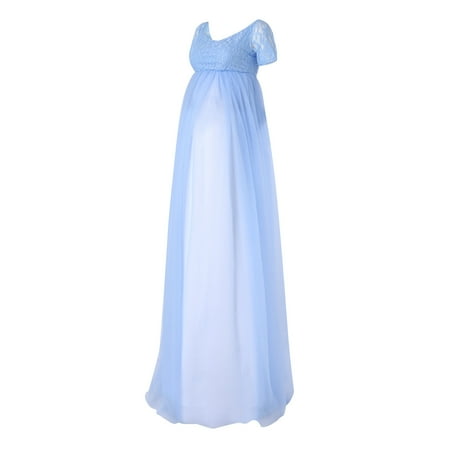 

Baycosin Maternity Maxi Dress V Neck Short Sleeve Trailing Photoshoot Dresses