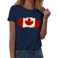 thumbnail image 2 of Womens Workout Tops T Shirts Graphic Canada Day Celebration Short Sleeve Crewneck Going Out Shirts, 2 of 3