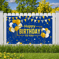 thumbnail image 5 of Blue Golden Birthday Banner with Balloons Stars and Polka Dots Happy Birthday Decoration Backdrop for Birthday Party Photography Props Party Supplies Decorations, 5 of 6