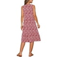 thumbnail image 3 of INSPIRE CHIC Women's Sleeveless Boho Ikat Print Sundress Casual Midi Tank Dress with Pockets Red XL, 3 of 6