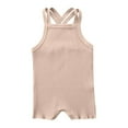 thumbnail image 3 of Hvobtty Toddler Thin Sleeveless Rompers, Toddler Summer Rompers, Children's Sleeveless Jumpsuit Ha Yi Short Crawling Ha Yi Khaki 6-9 Months, 3 of 5