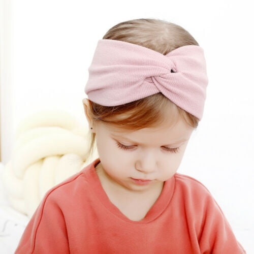 Baby Headband Toddler Knotted Bow Hair Accessories Girls Turban Nylon Kids Band 