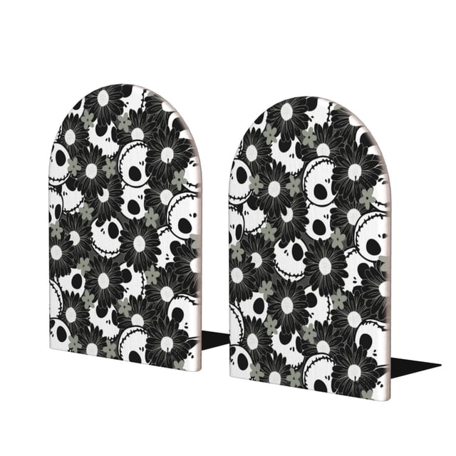 Sujetalibros de Pesadilla antes de Navidad, bonitos sujetalibros para estanterías, resistentes, antideslizantes, de madera, decorativos para el hogar y la oficina.