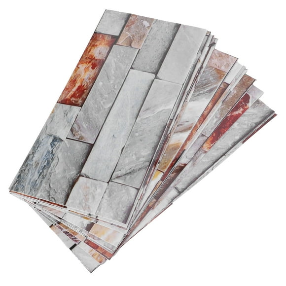 FAGINEY Floor Sticker, PVC 7.9 X 3.9in Marble Tile Sticker For Kitchen For Living Room For Bathroom