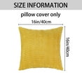 thumbnail image 5 of Unique Bargains Corduroy Soft Square Cushion Covers Modern Throw Pillow Covers (2 Count) Yellow 16"x16", 5 of 6