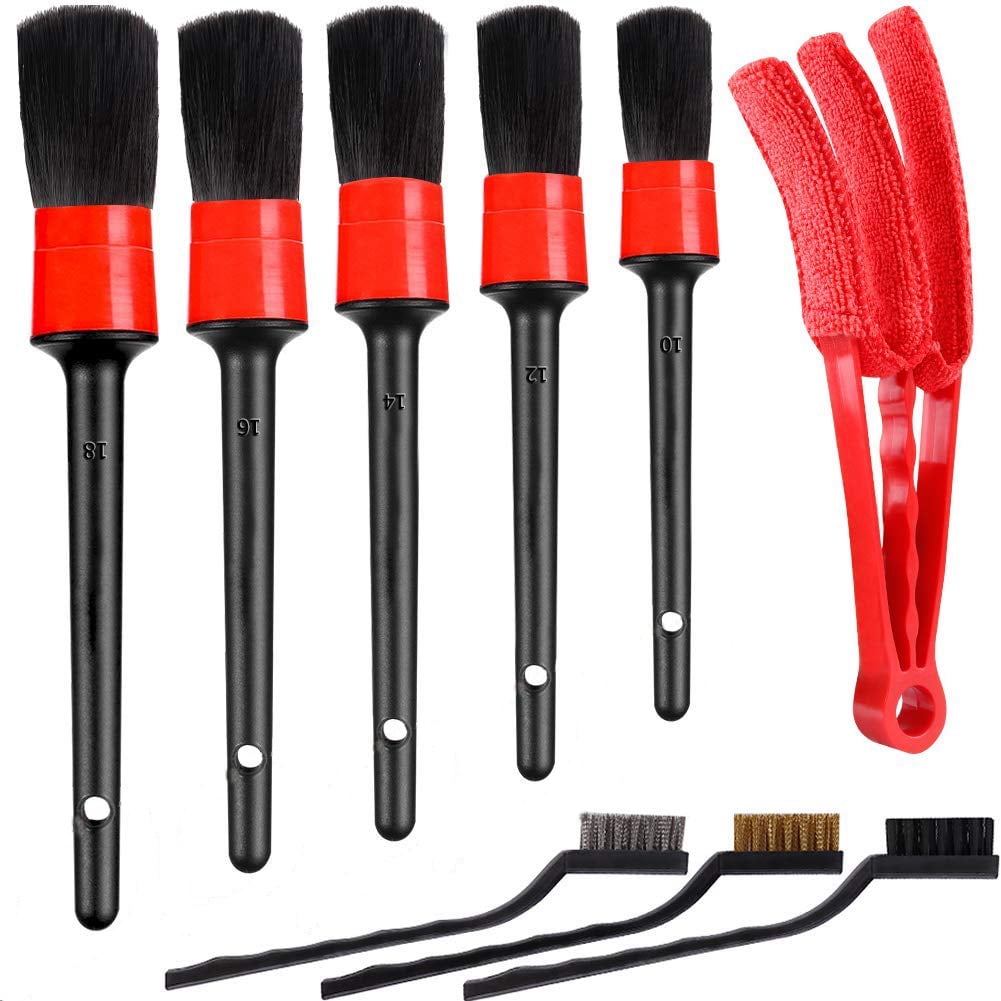 9pcs Car Detailing Brush Auto Detail Brush Set Automotive Detail