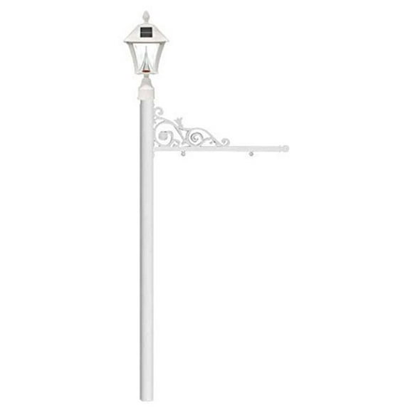 QualArc REPST-000-WHT-SL 5 in. Prestige Real Estate Sign System with Bayview Solar Lamp, No Base - White Color