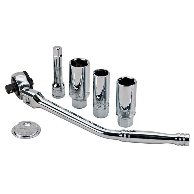 Powerbuilt 6 pc 3/8in Drive Ratchet and Spark Plug Socket Set 640581