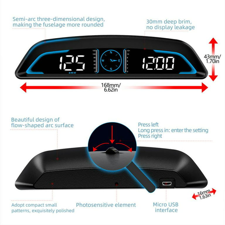Tohuu Car Head Up Display HUD Car High-Definition Display Digital