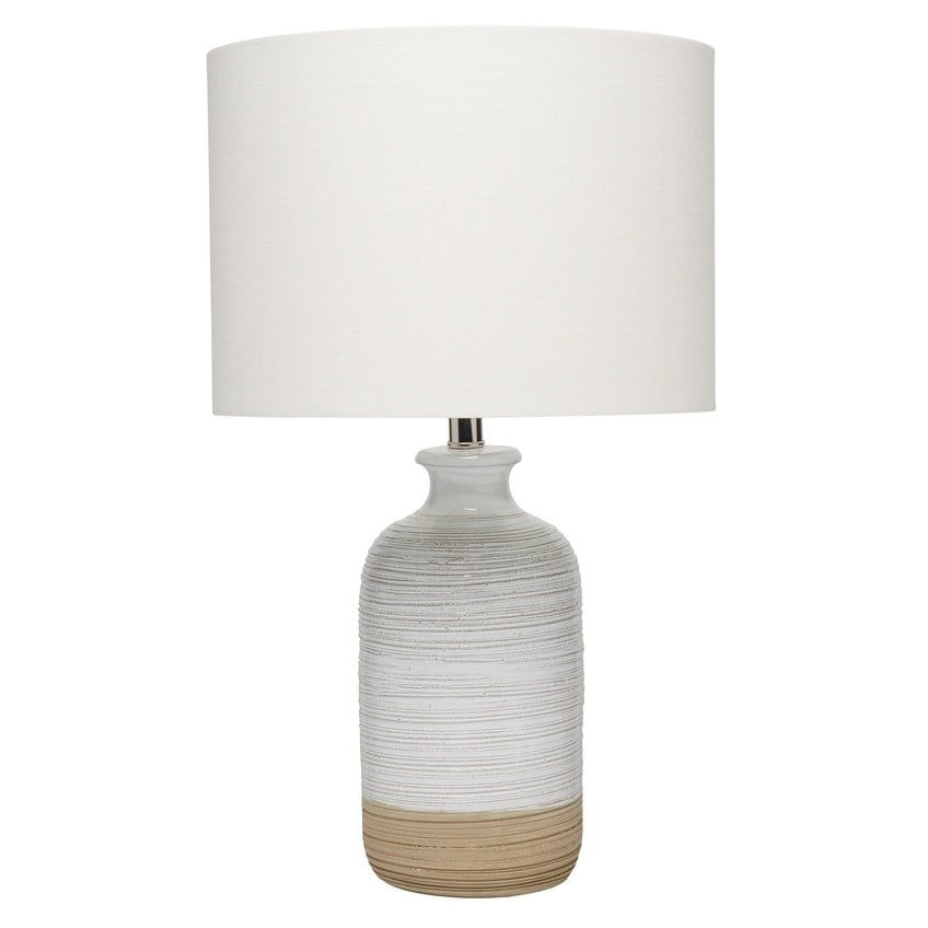 Alden Décor Ashwell Table Lamp In White, Feminine Lamp Shades