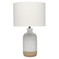 thumbnail image 2 of J&D Designs Ashwell Ceramic Table Lamp with Linen Shade in White/Brown, 2 of 3