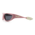 thumbnail image 6 of Retro Classy Oval Wrap Around Vintage Sport Soft Arm Tip Plastic Sunglasses Pink - Black, 6 of 7