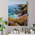thumbnail image 4 of Coastal Seascape Wildflowers Oil Canvas Print, Wall Art for Living Room Bedroom Kitchen Dining Room Office Home, 4 of 8