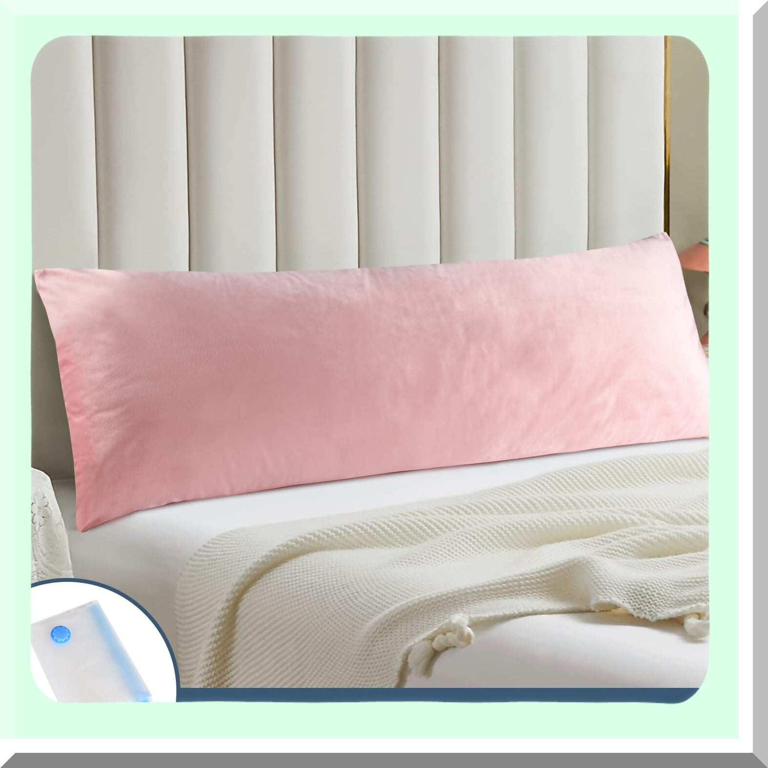 Pink Dream Comfort Body Pillow 20 x 54 Inch Long Sleeping Pillow for Adults Big Bed Pillow Cuddly Large Velvet Body Pillow